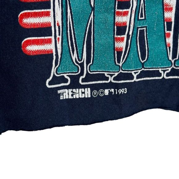 Vintage 90s Seattle Mariners Crop T Shirt Large - Picture 2 of 5